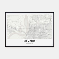 Memphis Map Landscape Poster