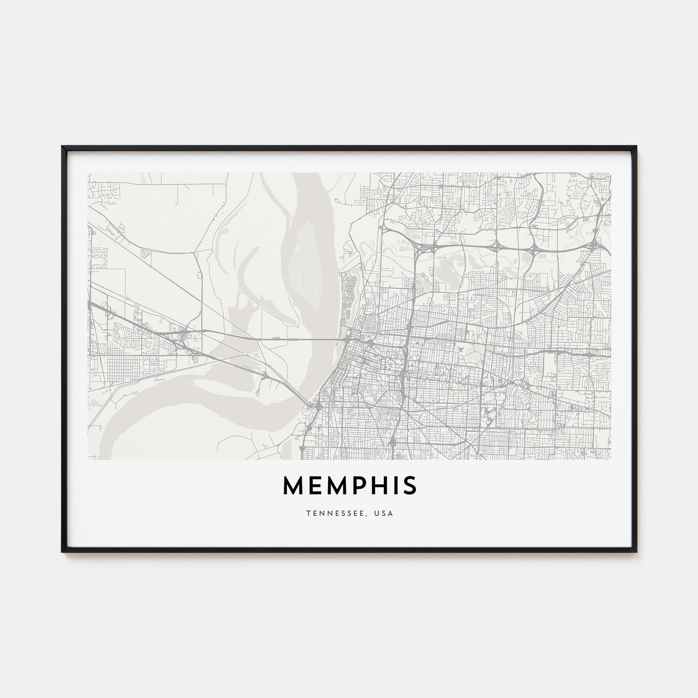 Memphis Map Landscape Poster