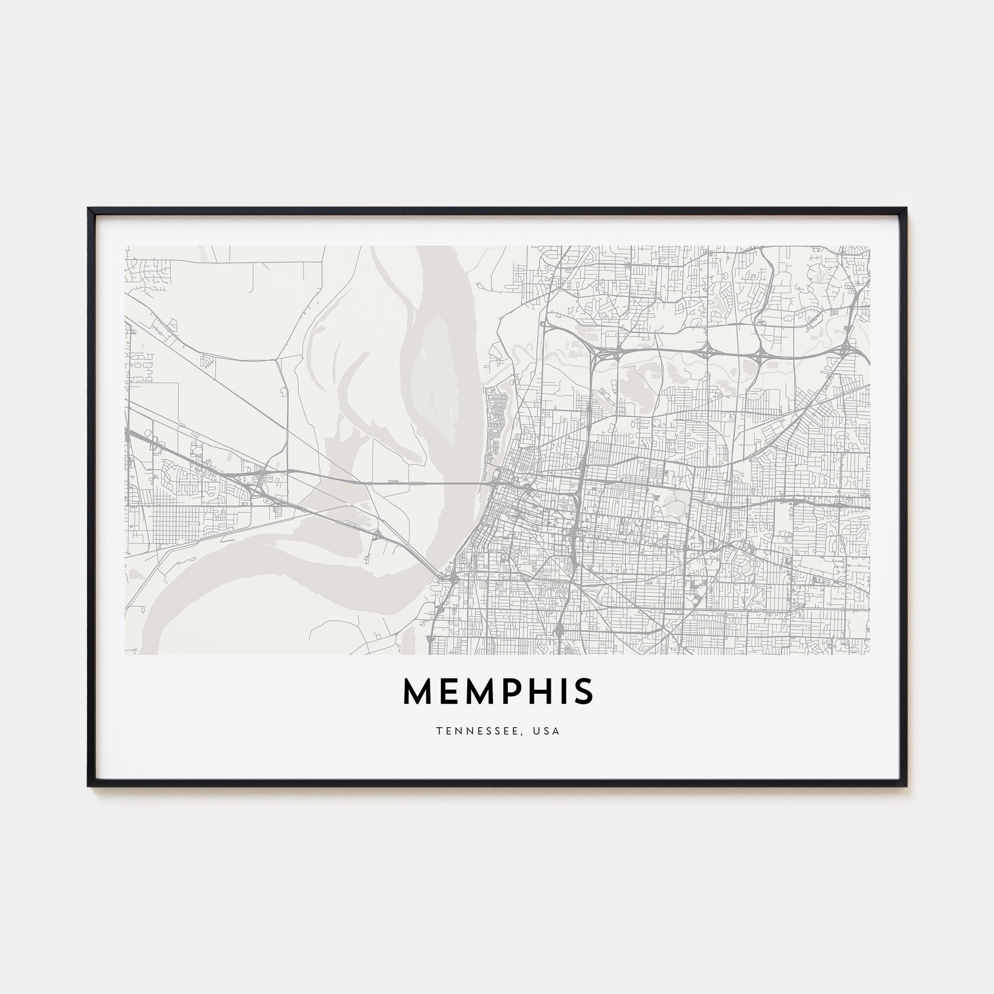 Memphis Map Landscape Poster