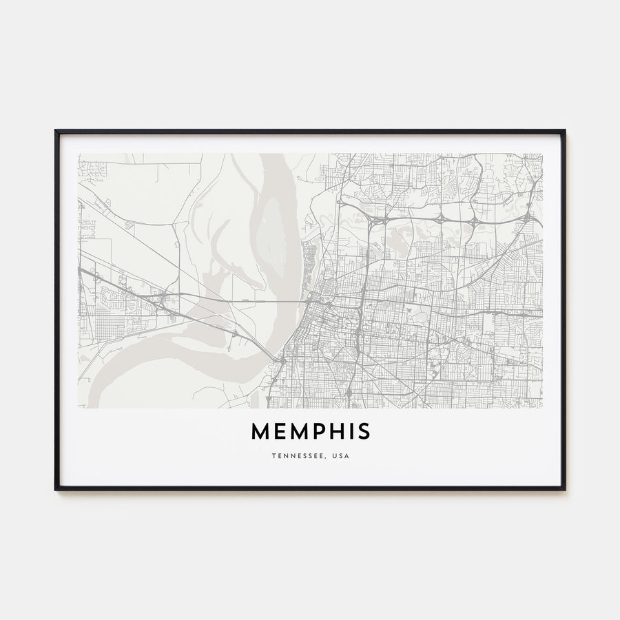 Memphis Map Landscape Poster