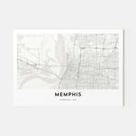 Memphis Map Landscape Poster