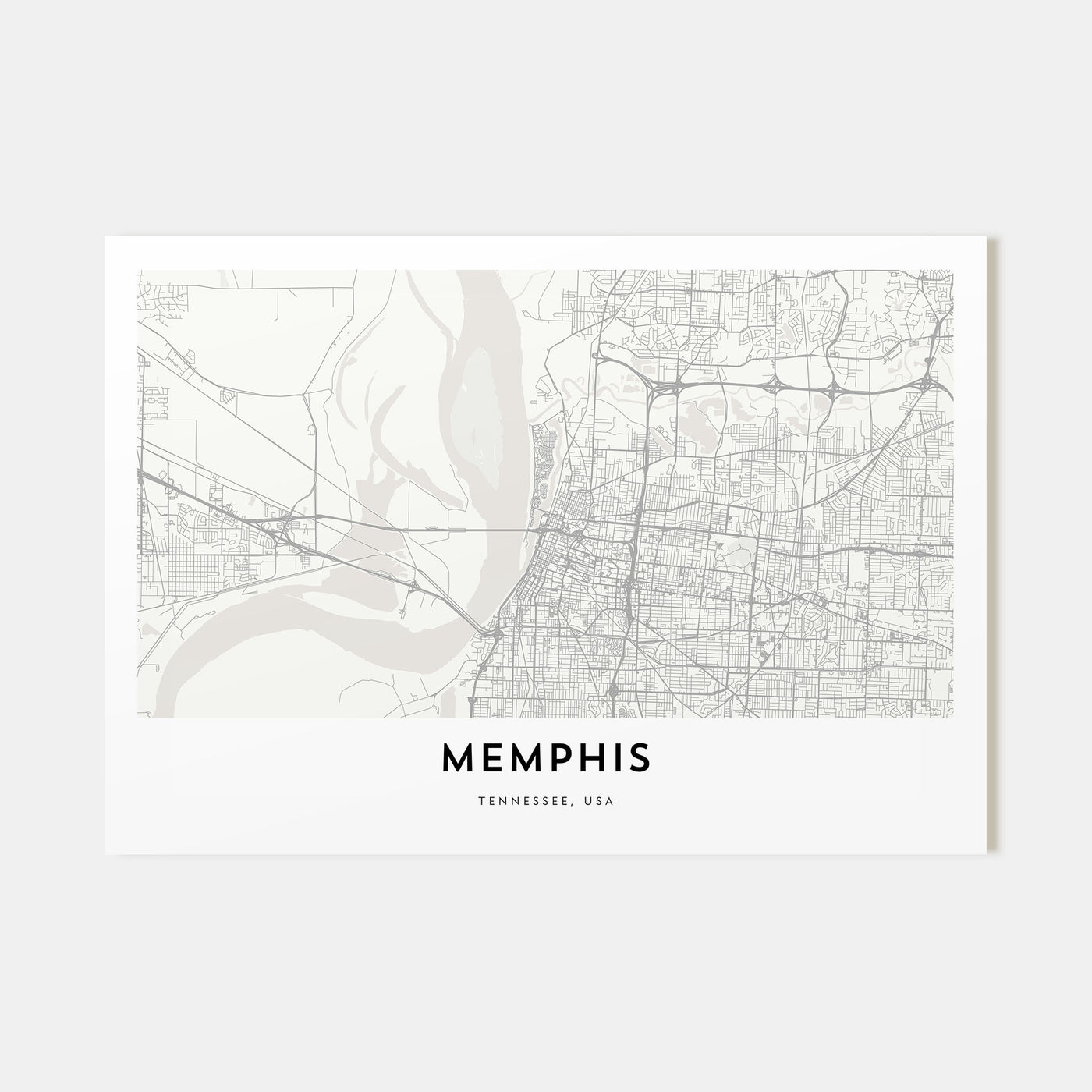 Memphis Map Landscape Poster
