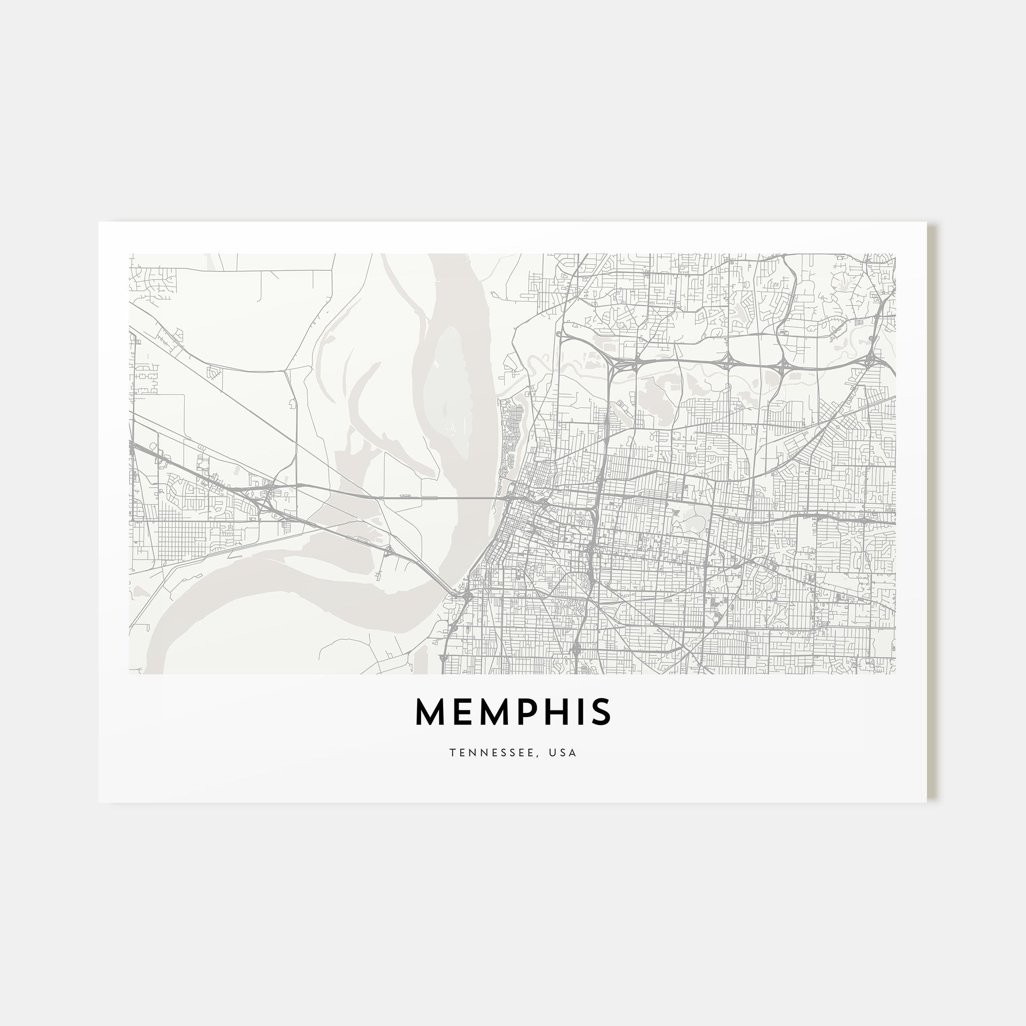 Memphis Map Landscape Poster