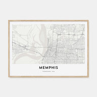 Memphis Map Landscape Poster