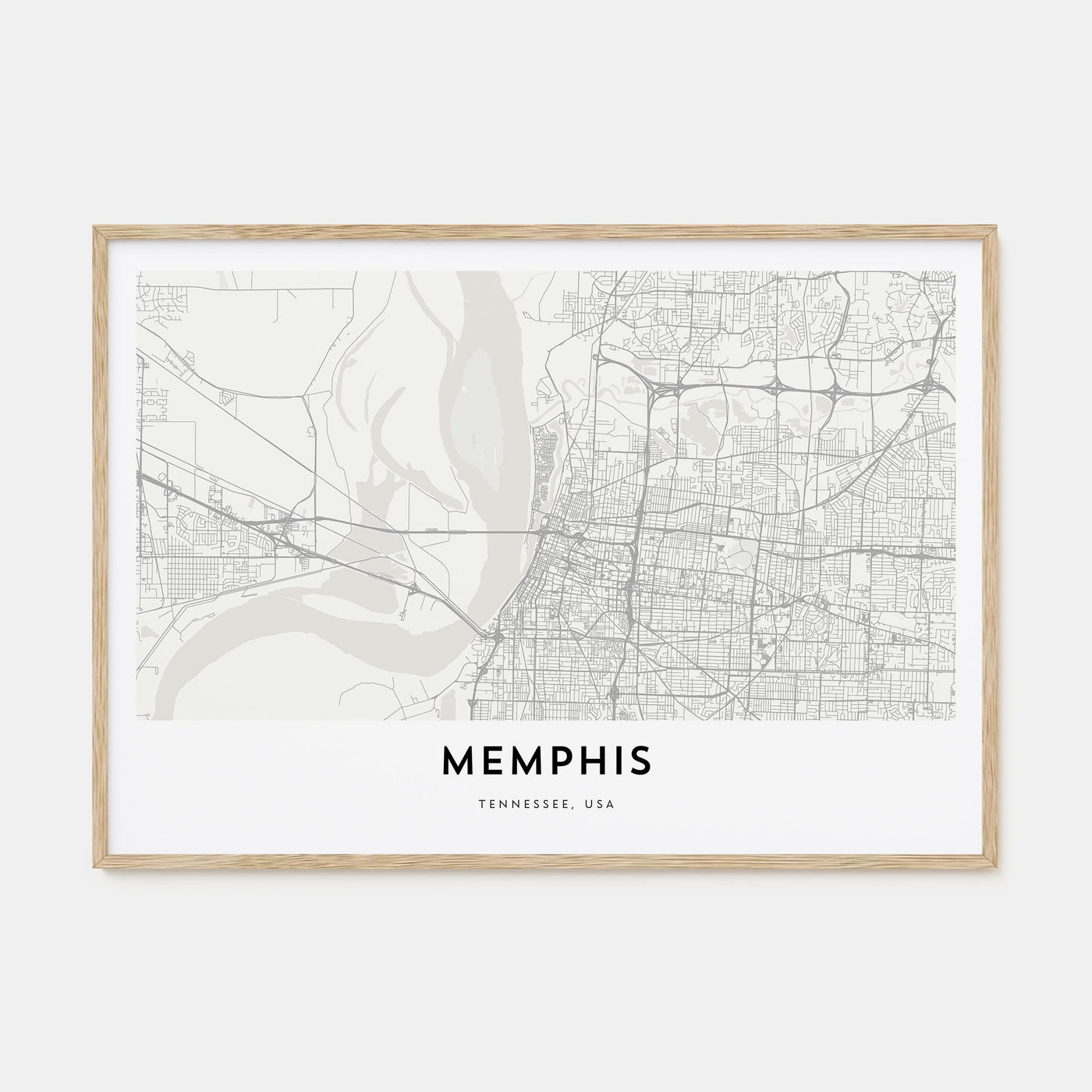 Memphis Map Landscape Poster