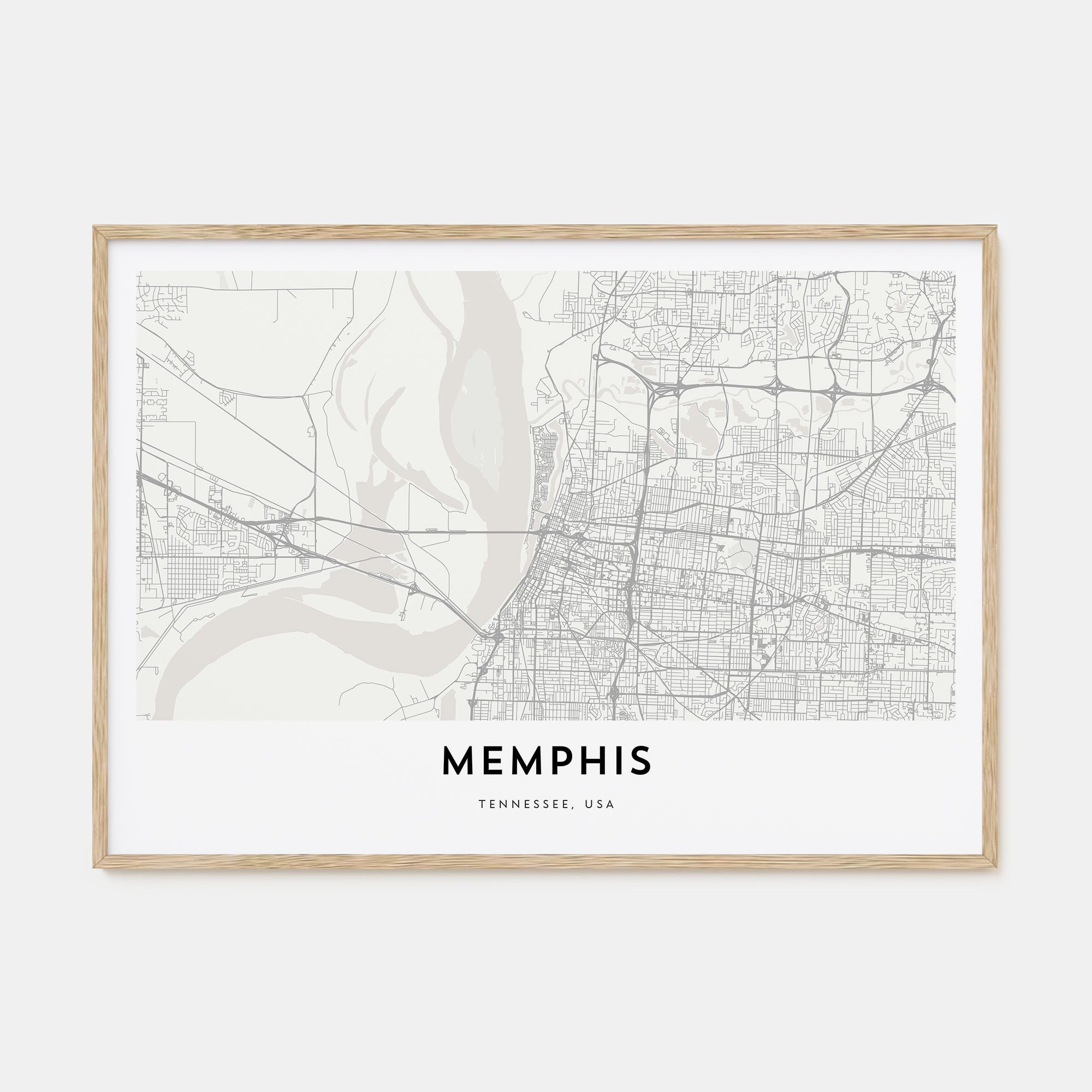 Memphis Map Landscape Poster