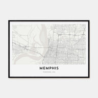 Memphis Map Landscape Poster