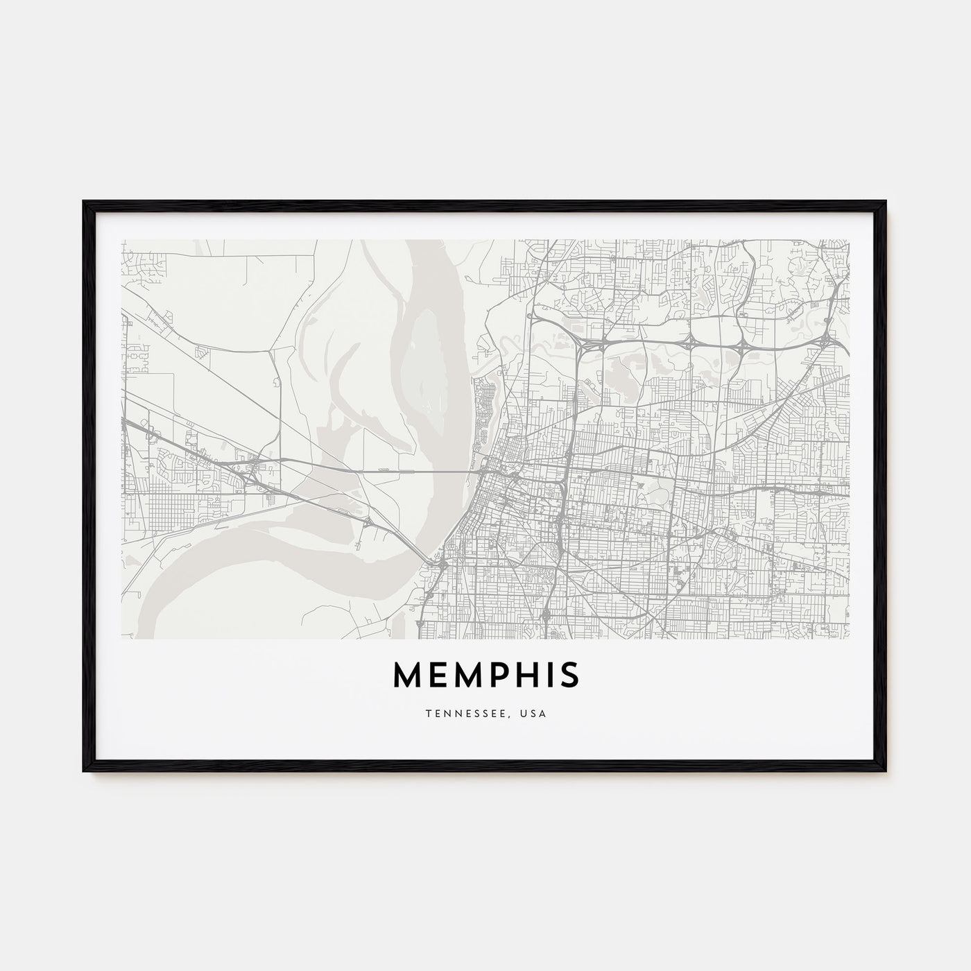 Memphis Map Landscape Poster