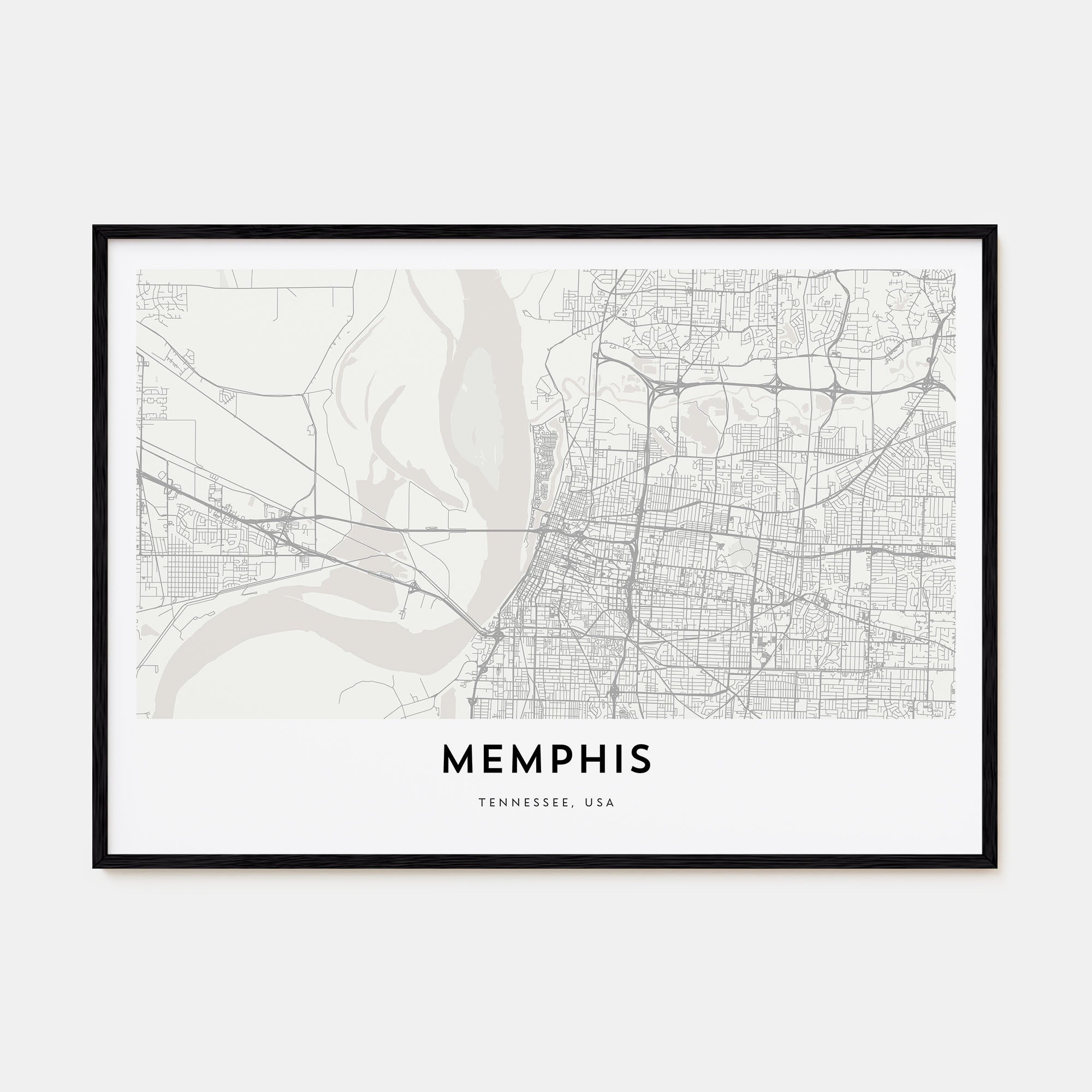 Memphis Map Landscape Poster