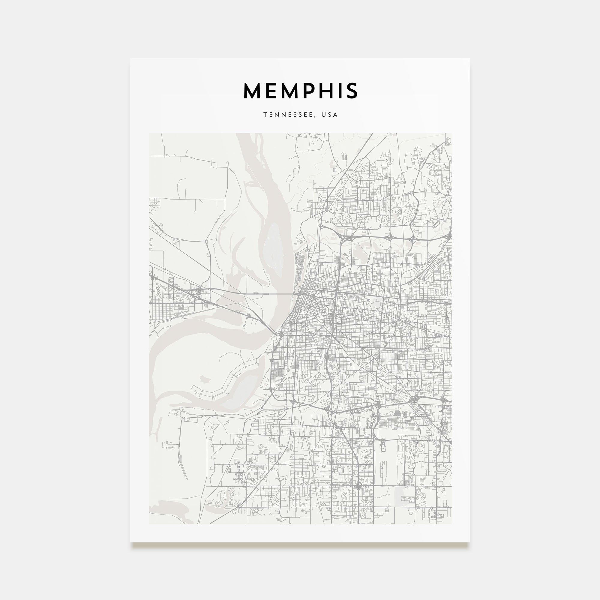 Memphis Map Portrait Poster