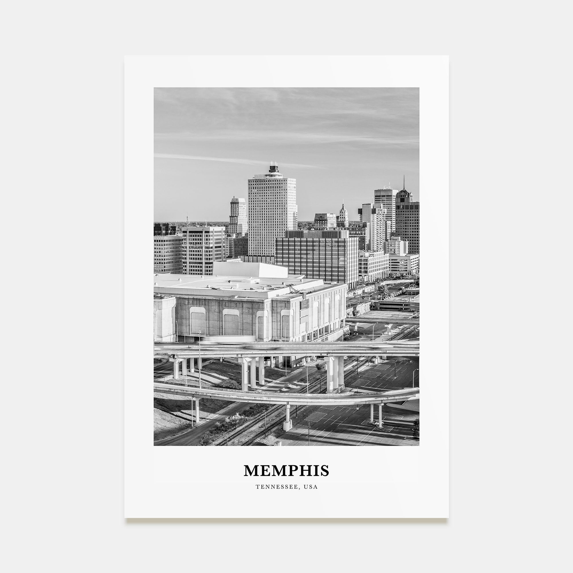 Memphis Portrait B&W No 1 Poster
