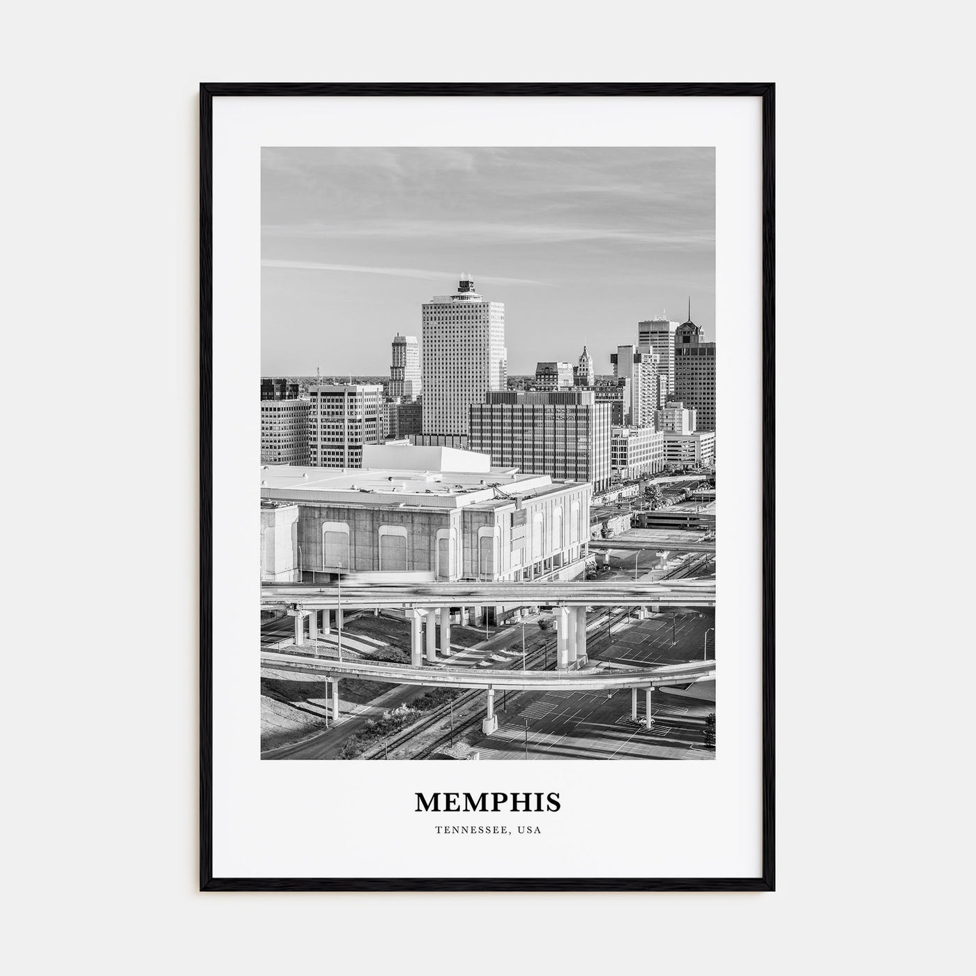 Memphis Portrait B&W No 1 Poster