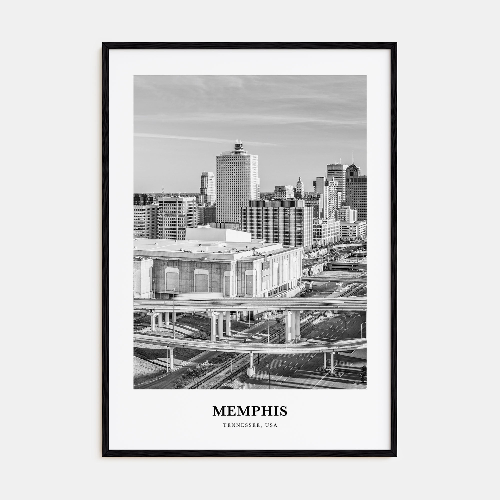 Memphis Portrait B&W No 1 Poster