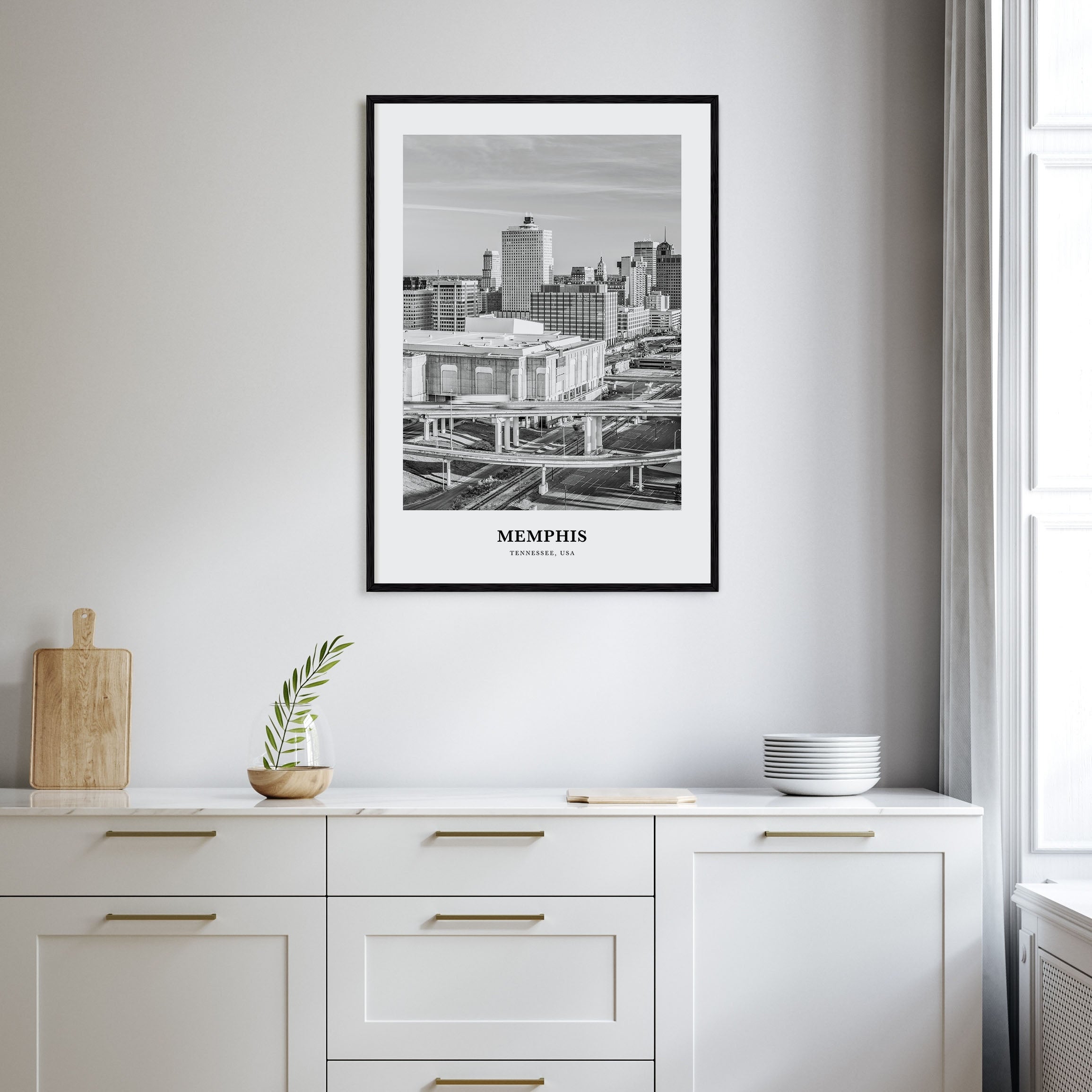 Memphis Portrait B&W No 1 Poster