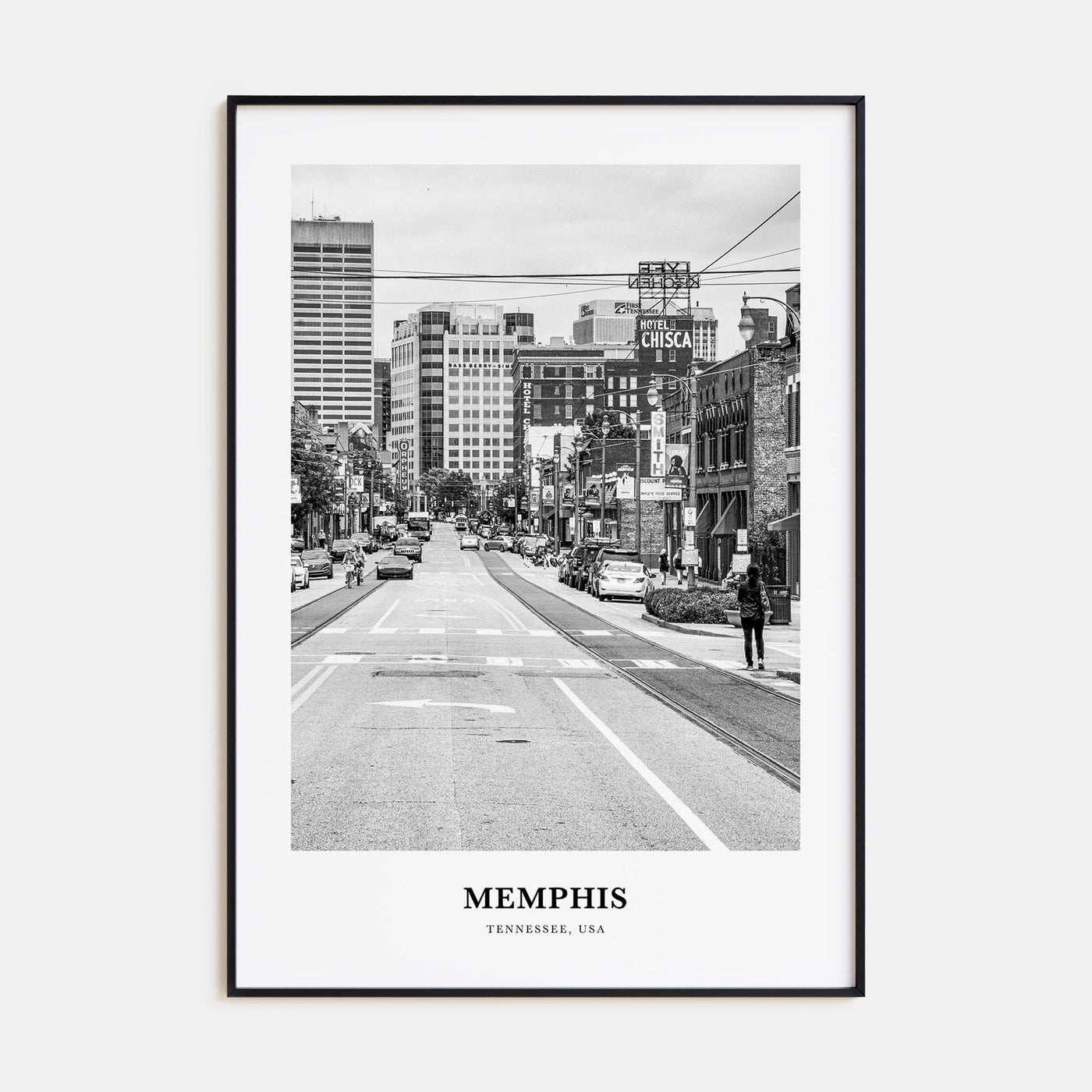 Memphis Portrait B&W No 2 Poster