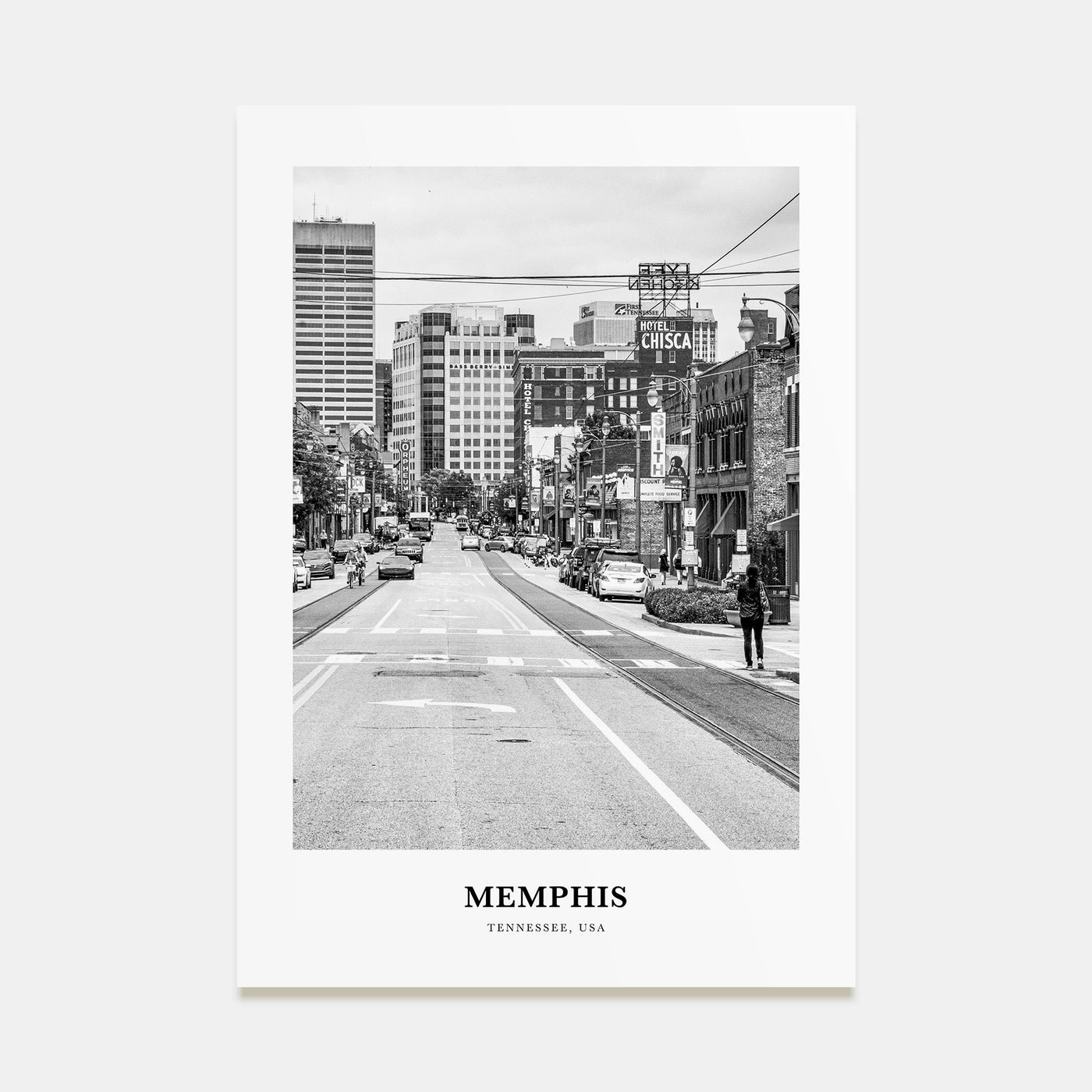 Memphis Portrait B&W No 2 Poster