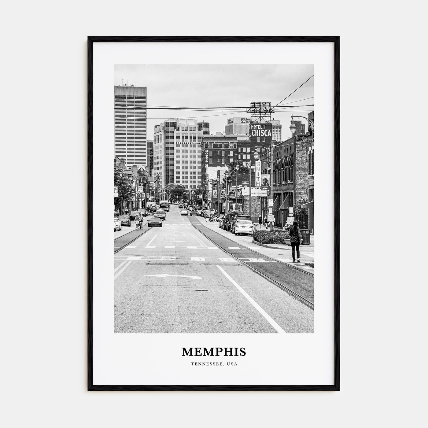 Memphis Portrait B&W No 2 Poster