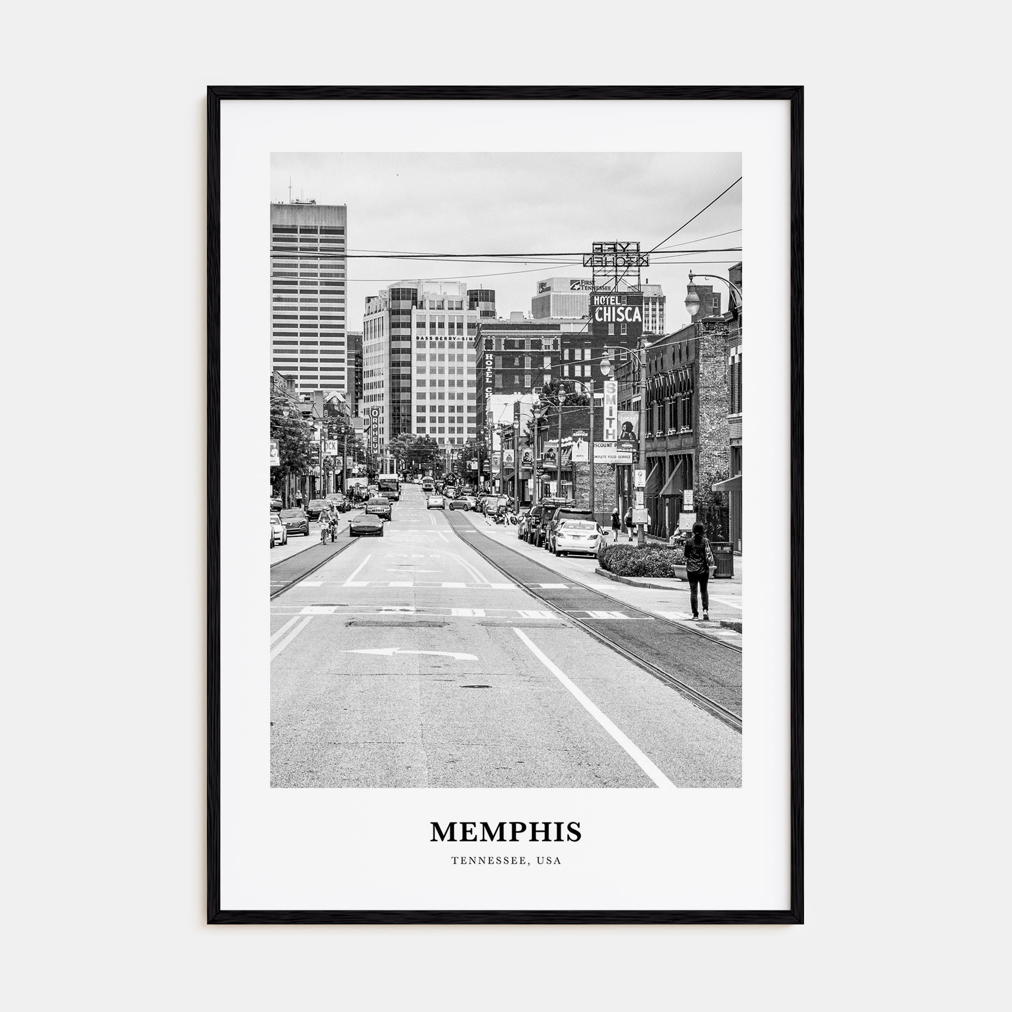 Memphis Portrait B&W No 2 Poster