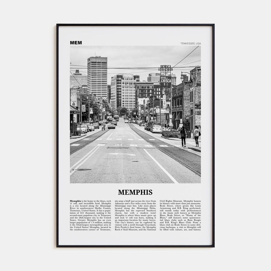 Memphis Travel B&W No 1 Poster