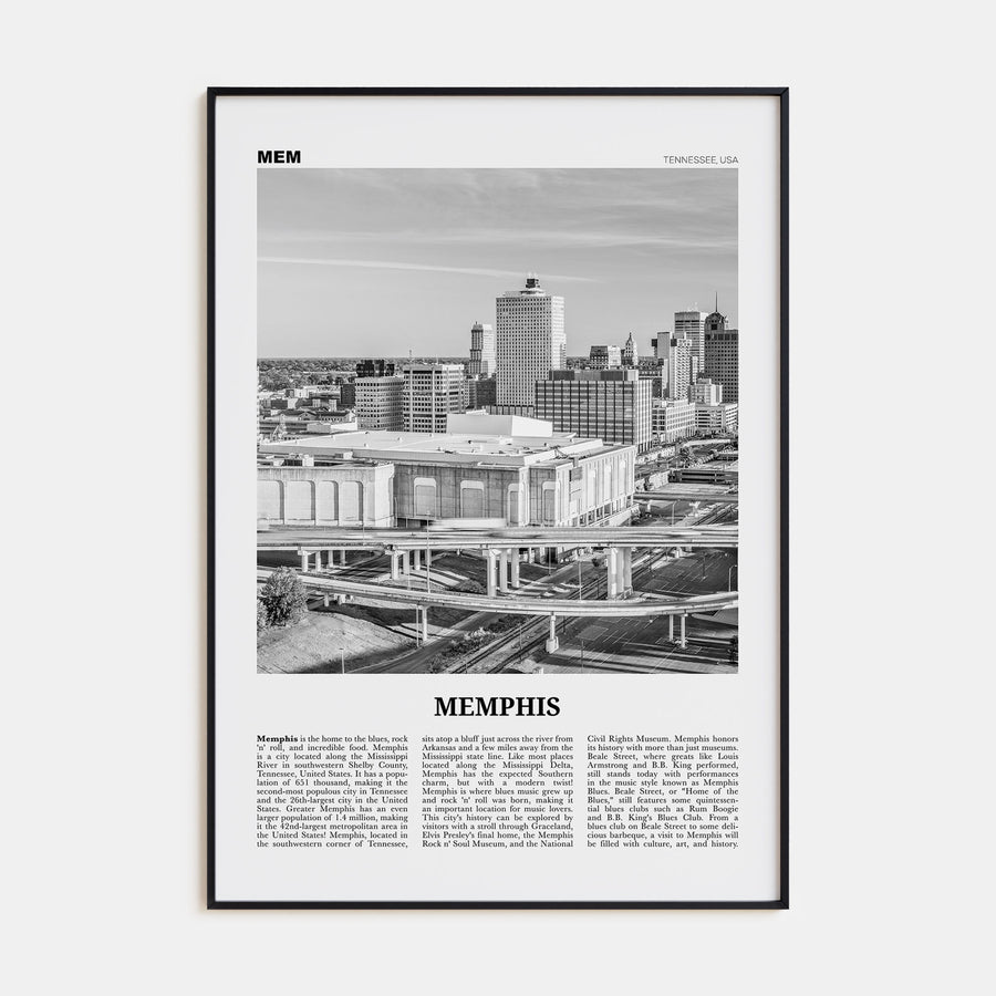 Memphis Travel B&W No 2 Poster