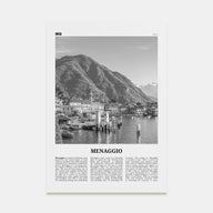 Menaggio Travel B&W No 1 Poster