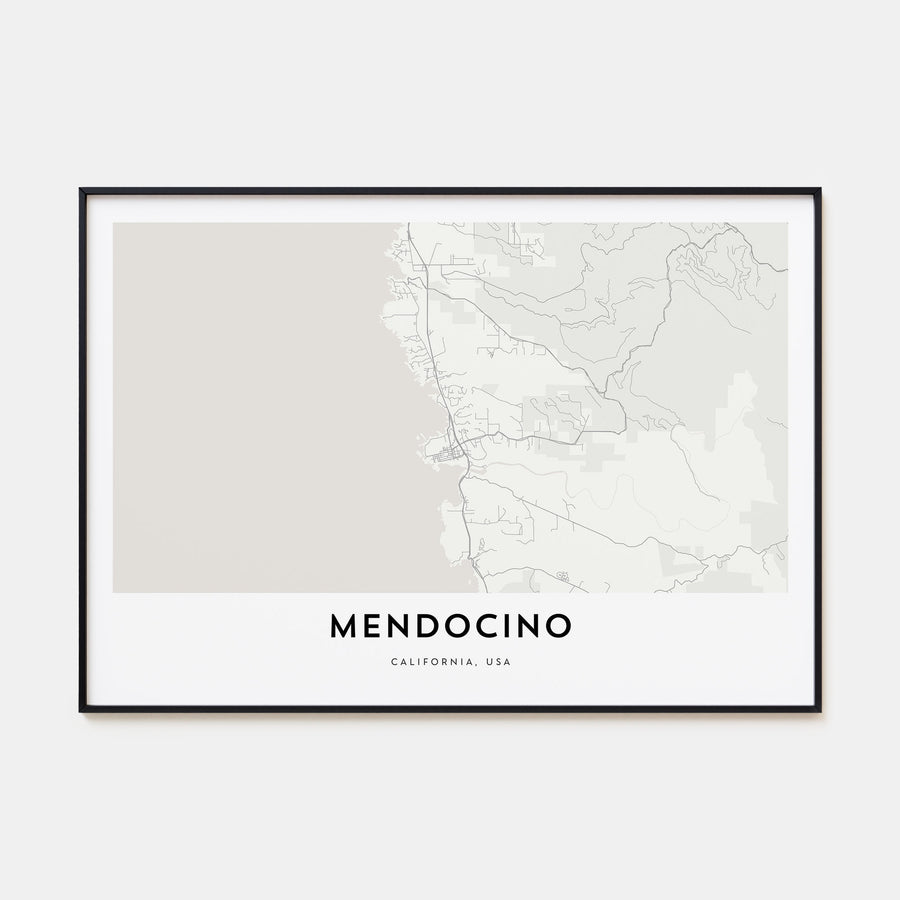 Mendocino Map Landscape Poster