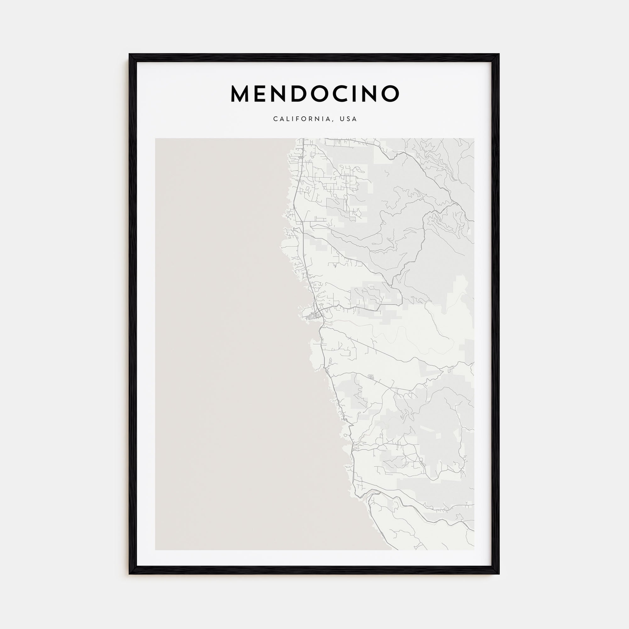 Mendocino Map Portrait Poster