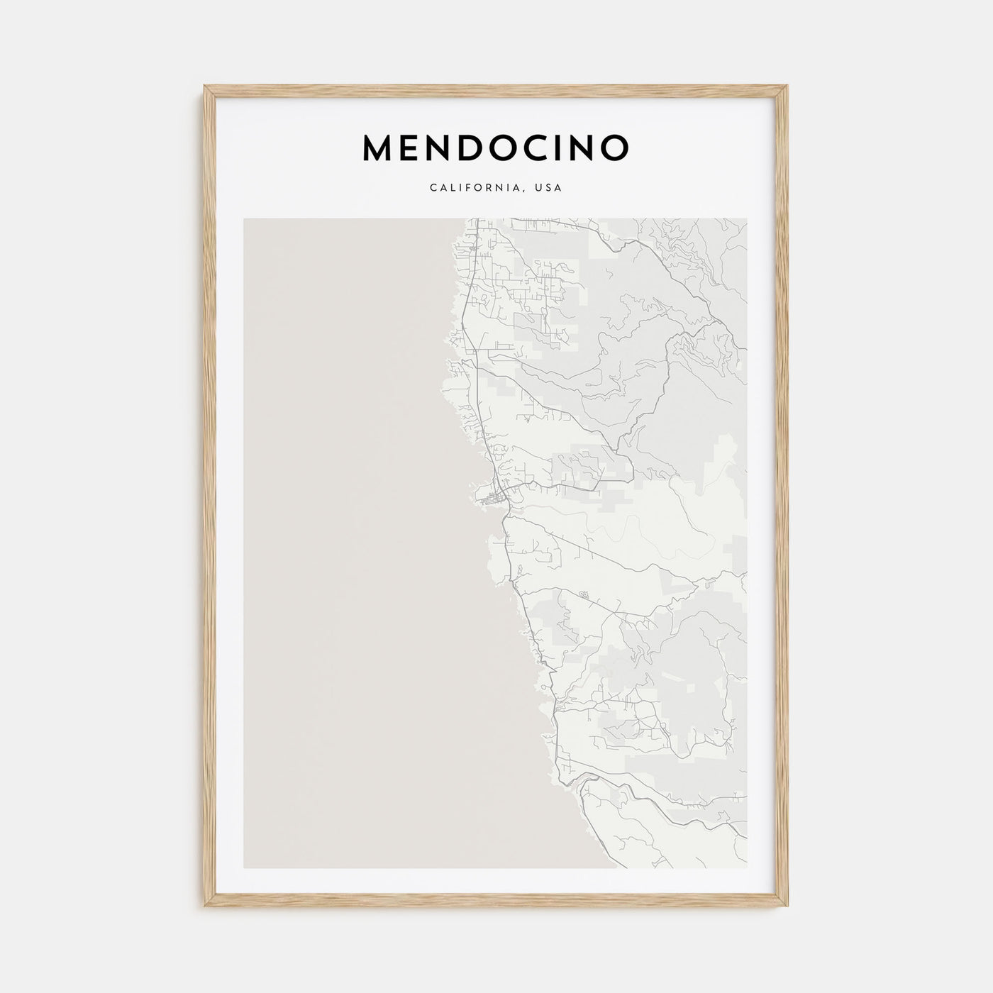 Mendocino Map Portrait Poster