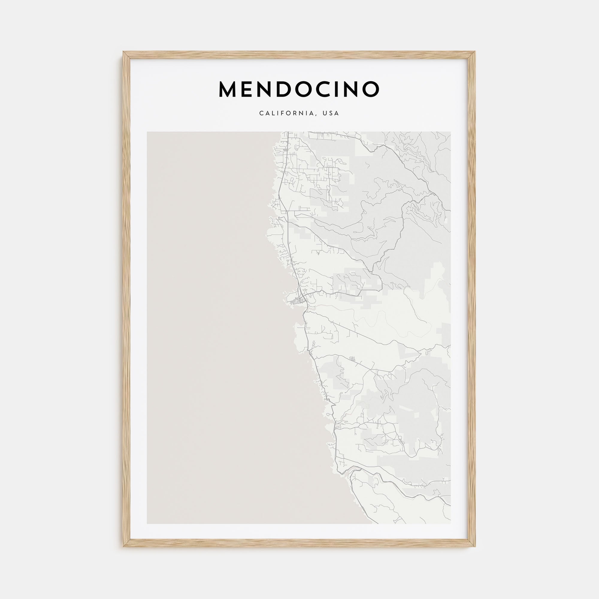 Mendocino Map Portrait Poster