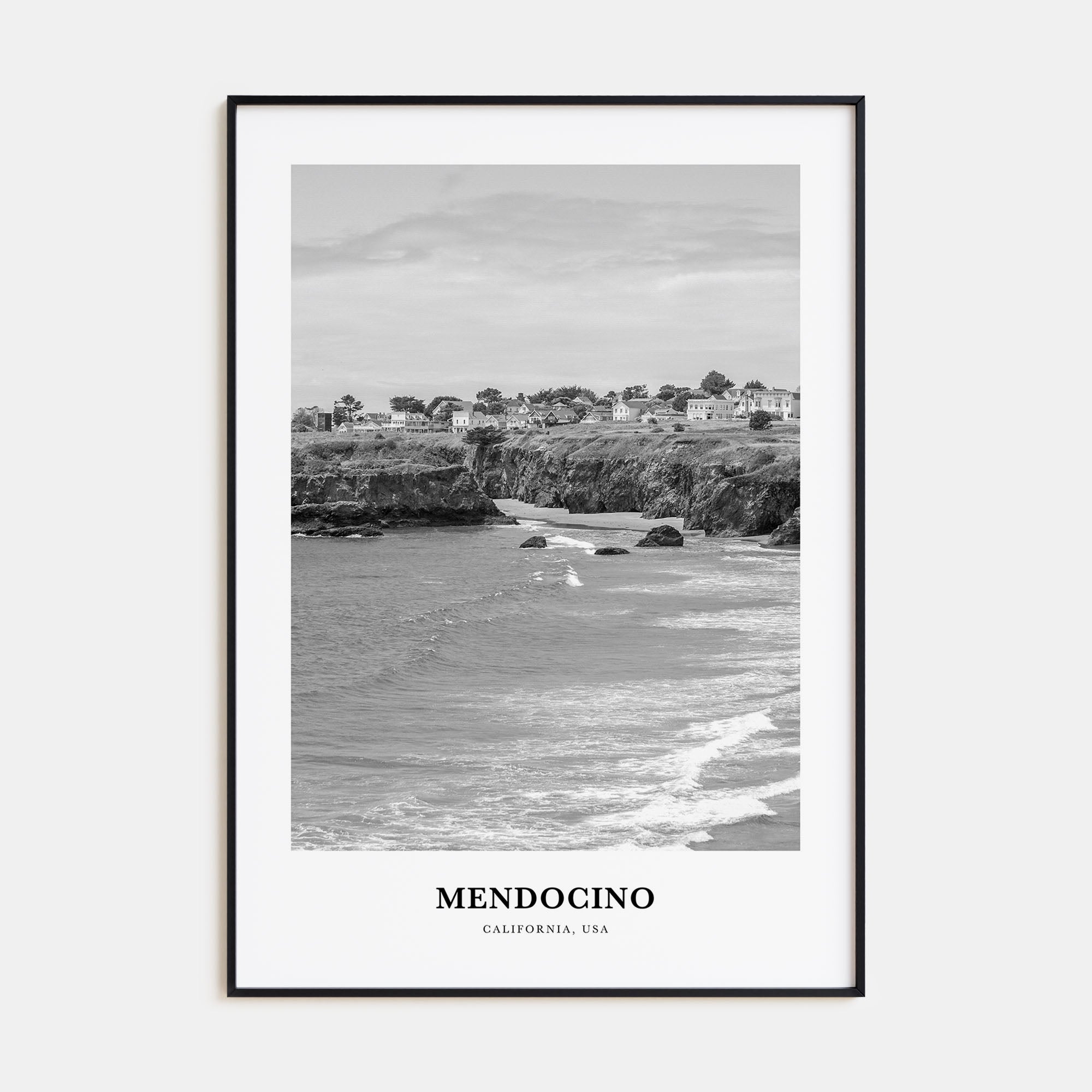 Mendocino Portrait B&W Poster