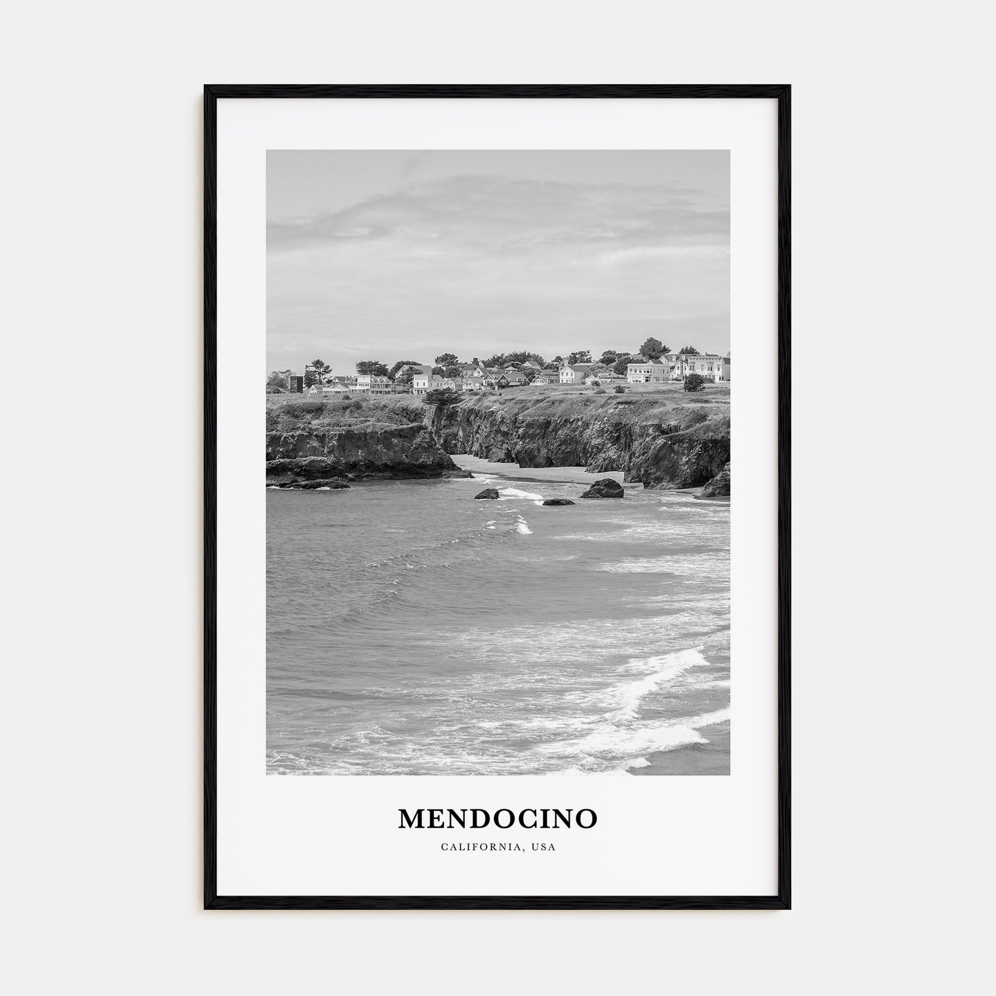 Mendocino Portrait B&W Poster