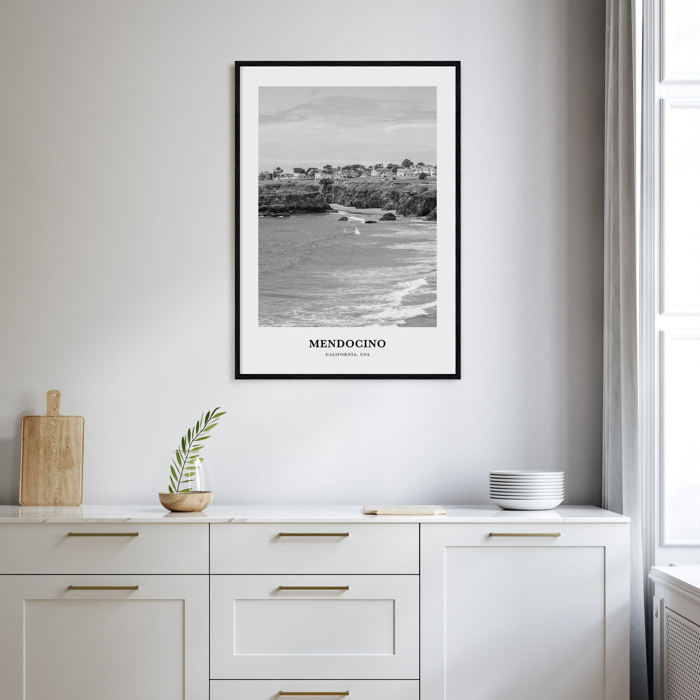 Mendocino Portrait B&W Poster