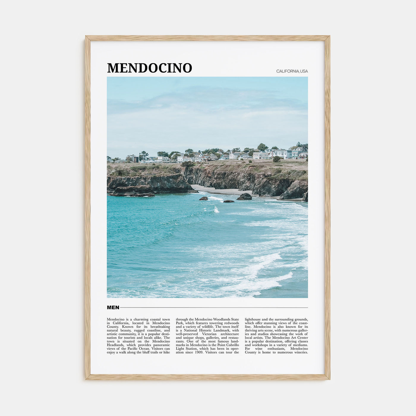 Mendocino Travel Color Poster