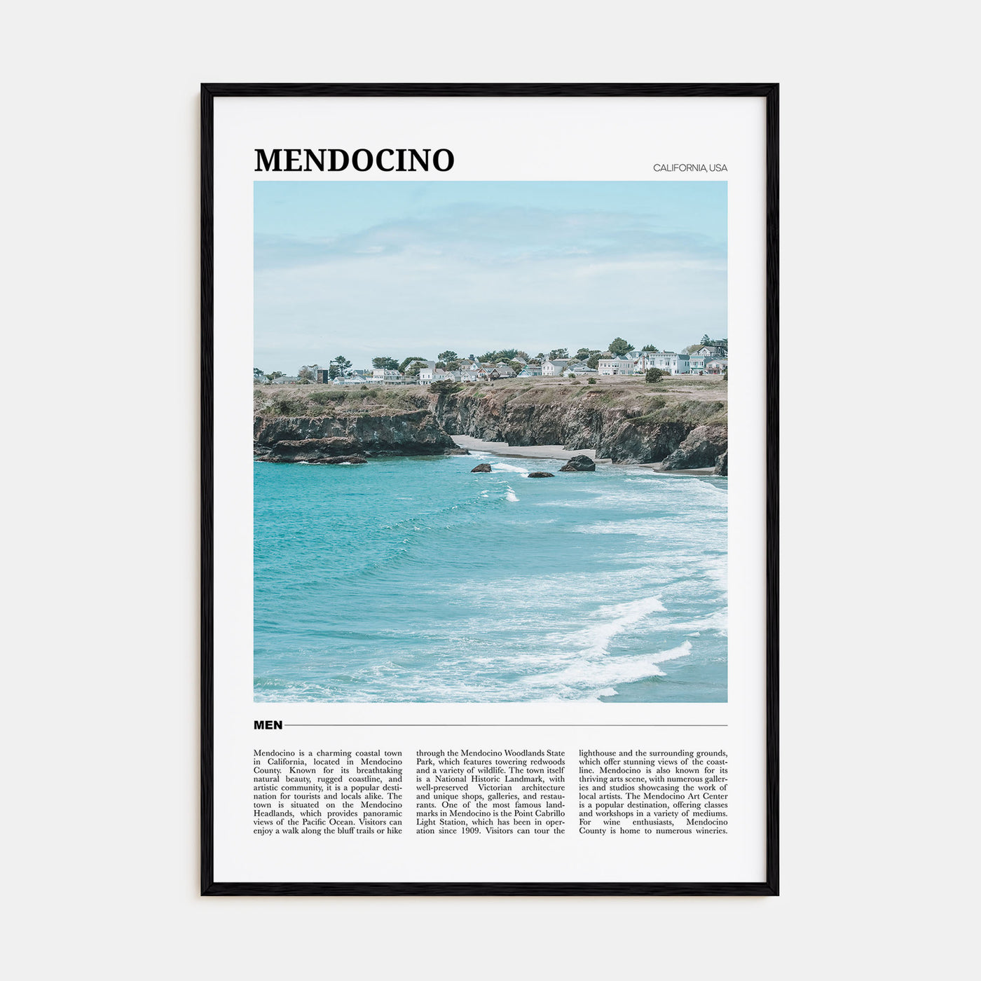 Mendocino Travel Color Poster