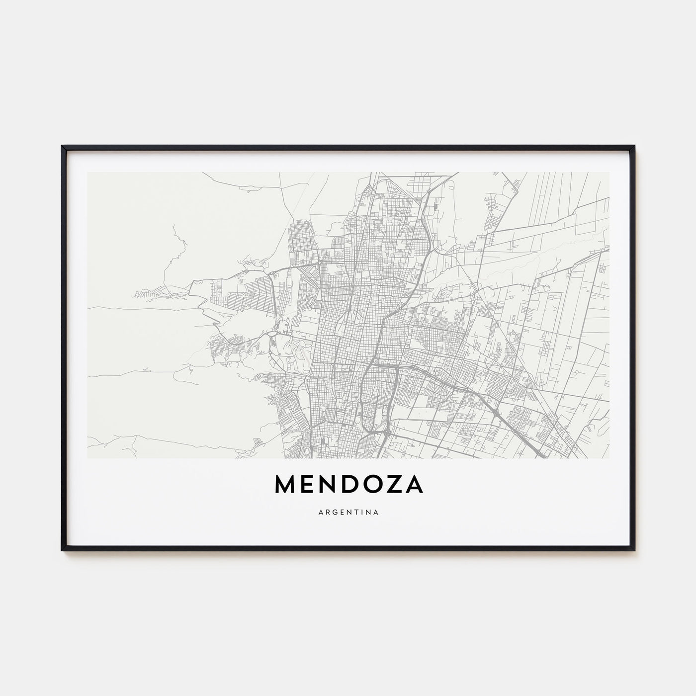 Mendoza Map Landscape Poster