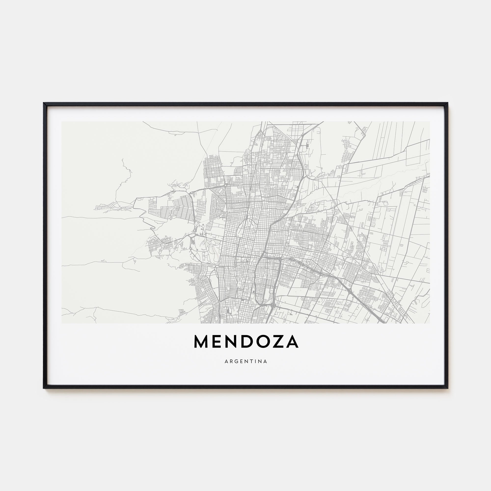 Mendoza Map Landscape Poster
