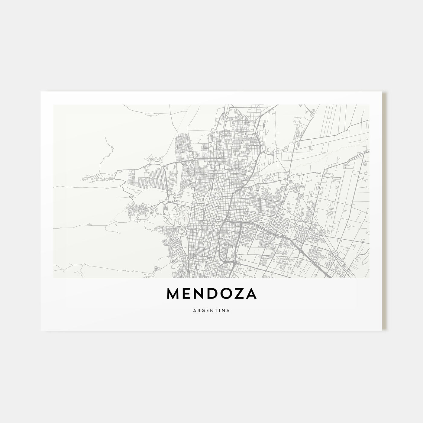 Mendoza Map Landscape Poster