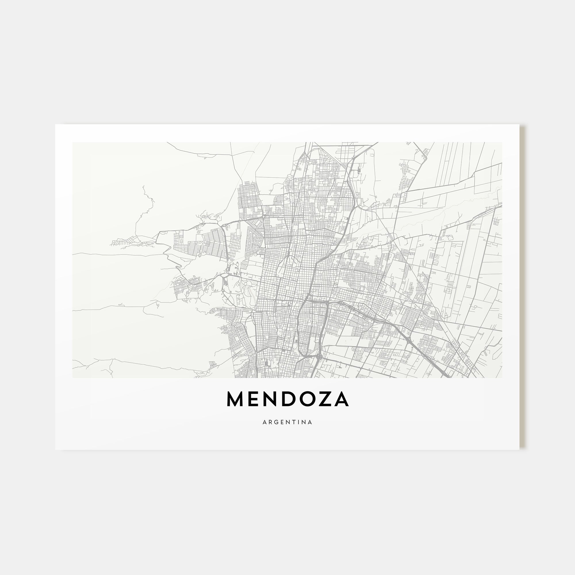 Mendoza Map Landscape Poster