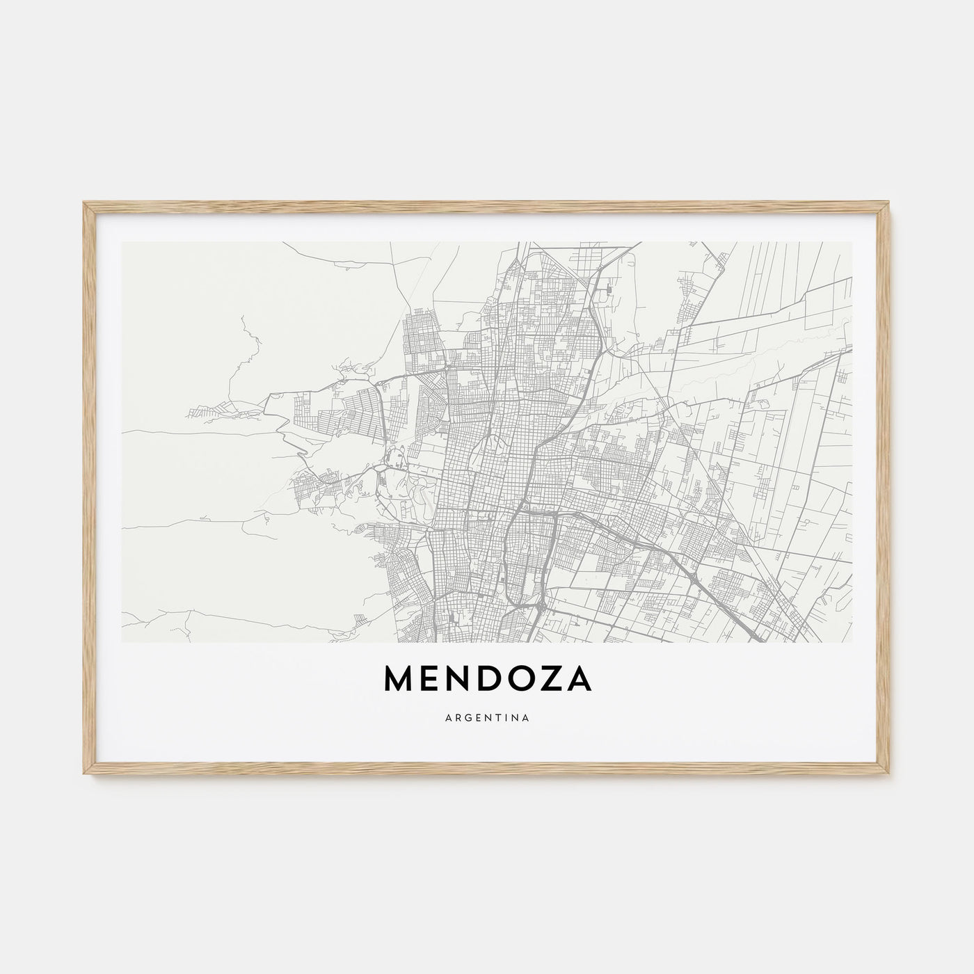 Mendoza Map Landscape Poster