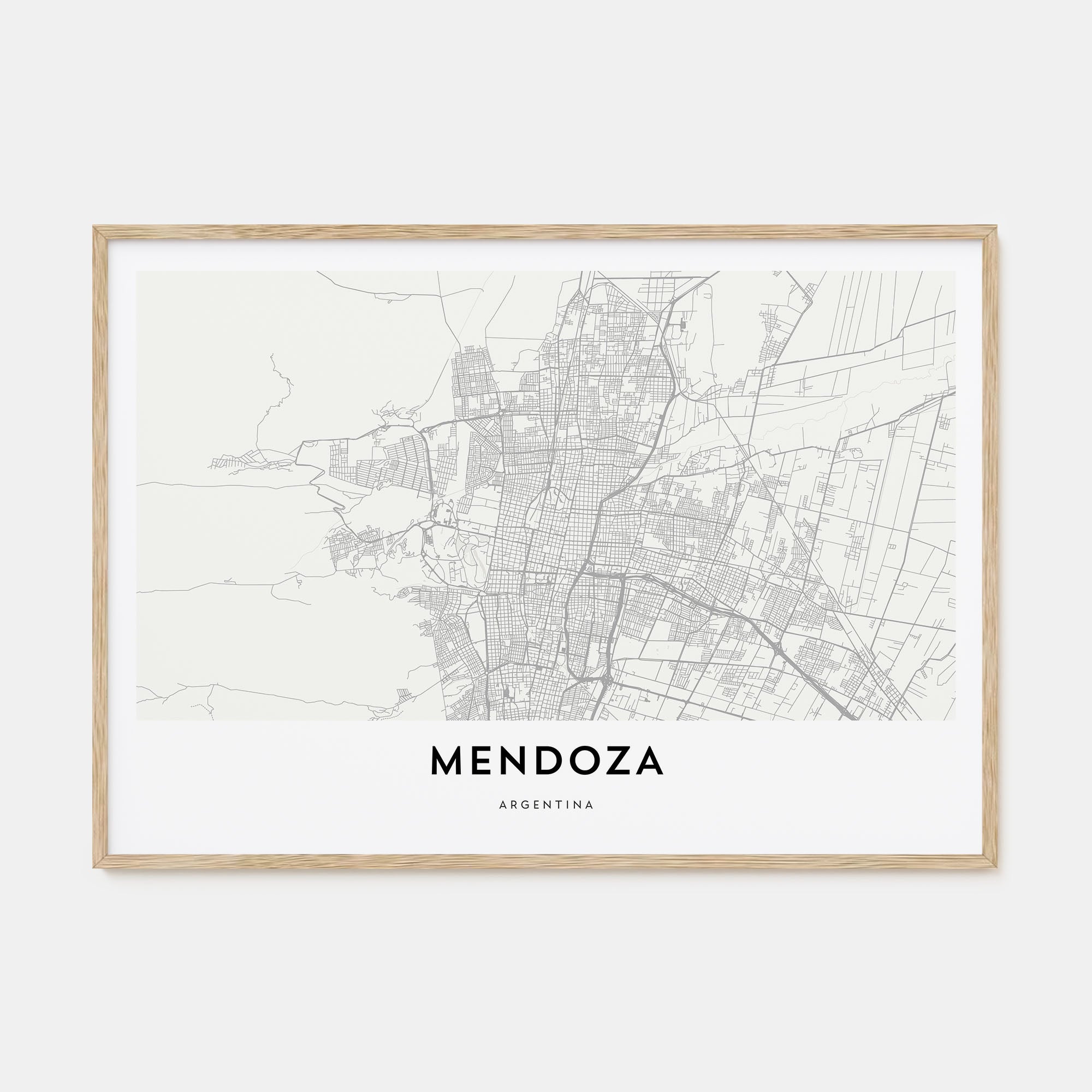 Mendoza Map Landscape Poster
