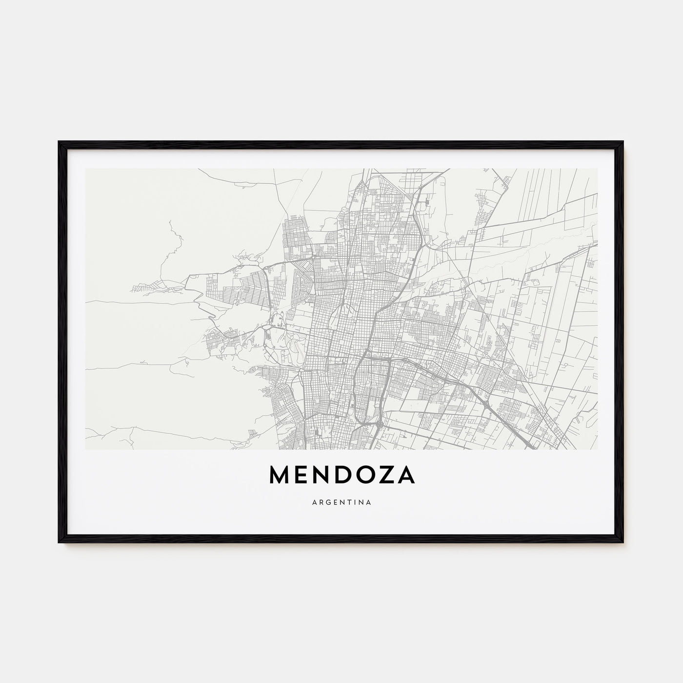 Mendoza Map Landscape Poster
