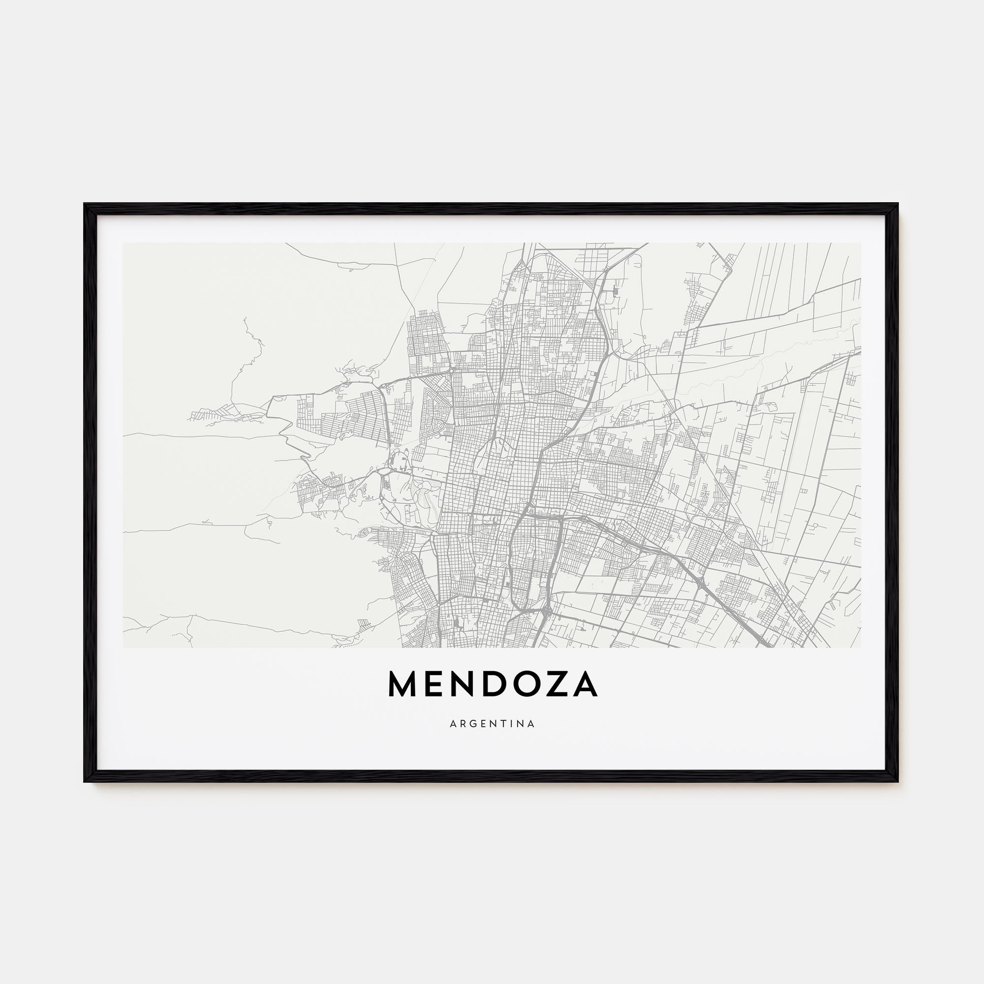 Mendoza Map Landscape Poster
