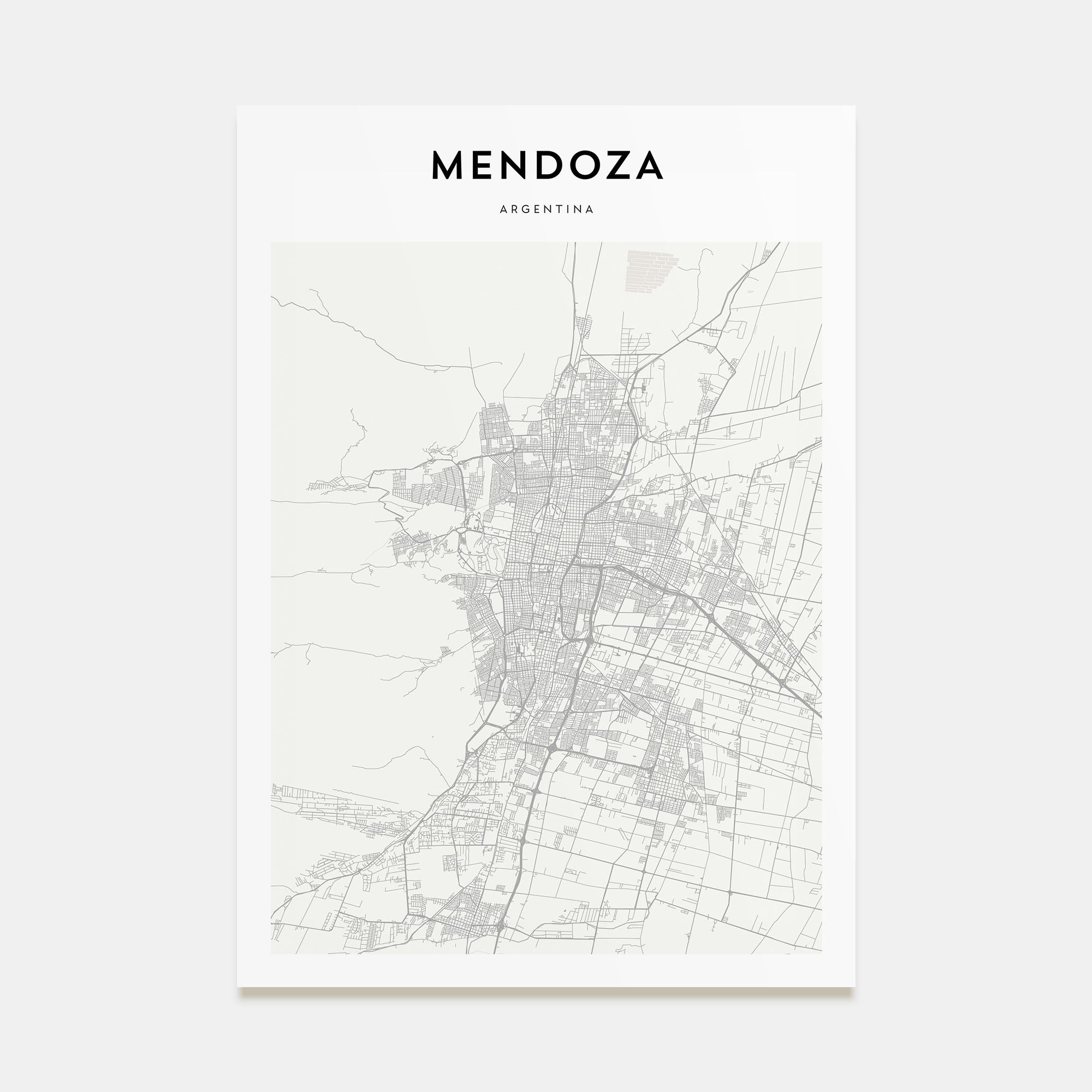 Mendoza Map Portrait Poster