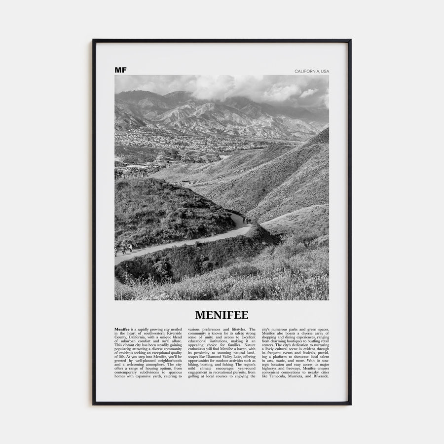 Menifee Travel B&W Poster