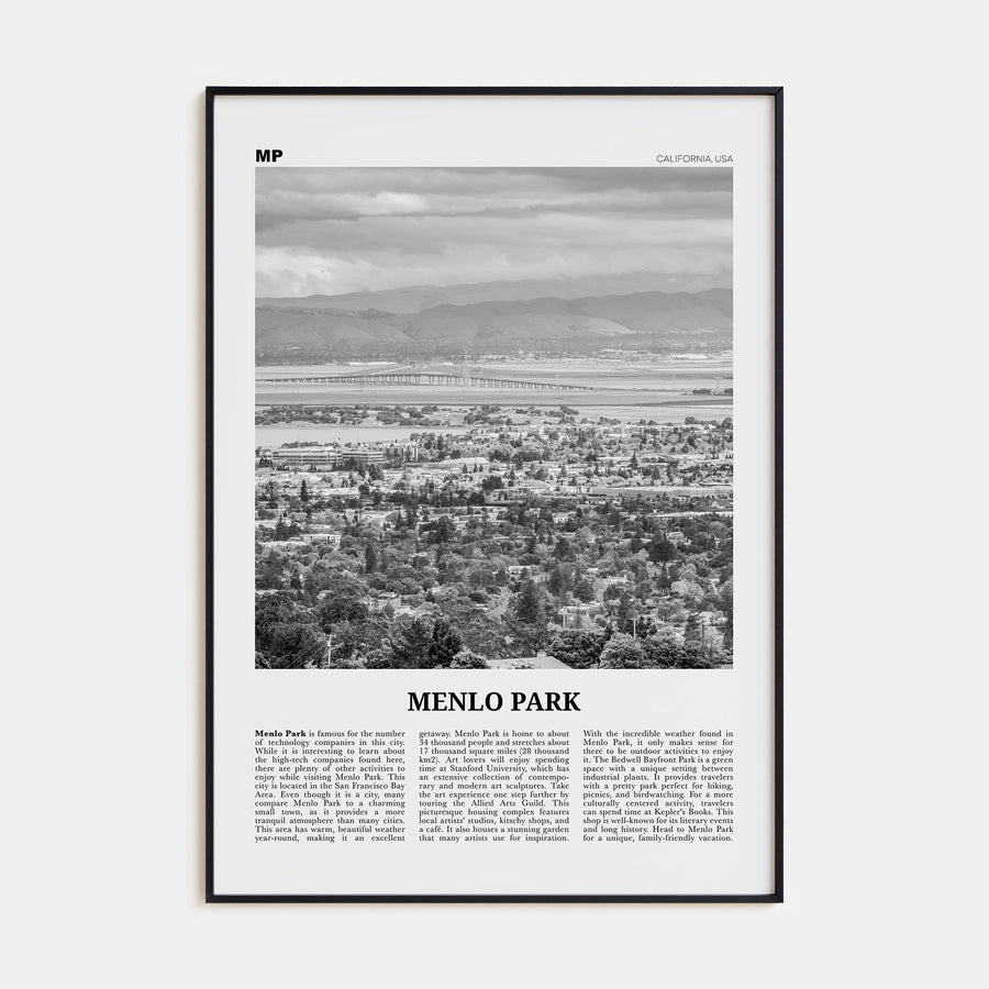 Menlo Park Travel B&W Poster
