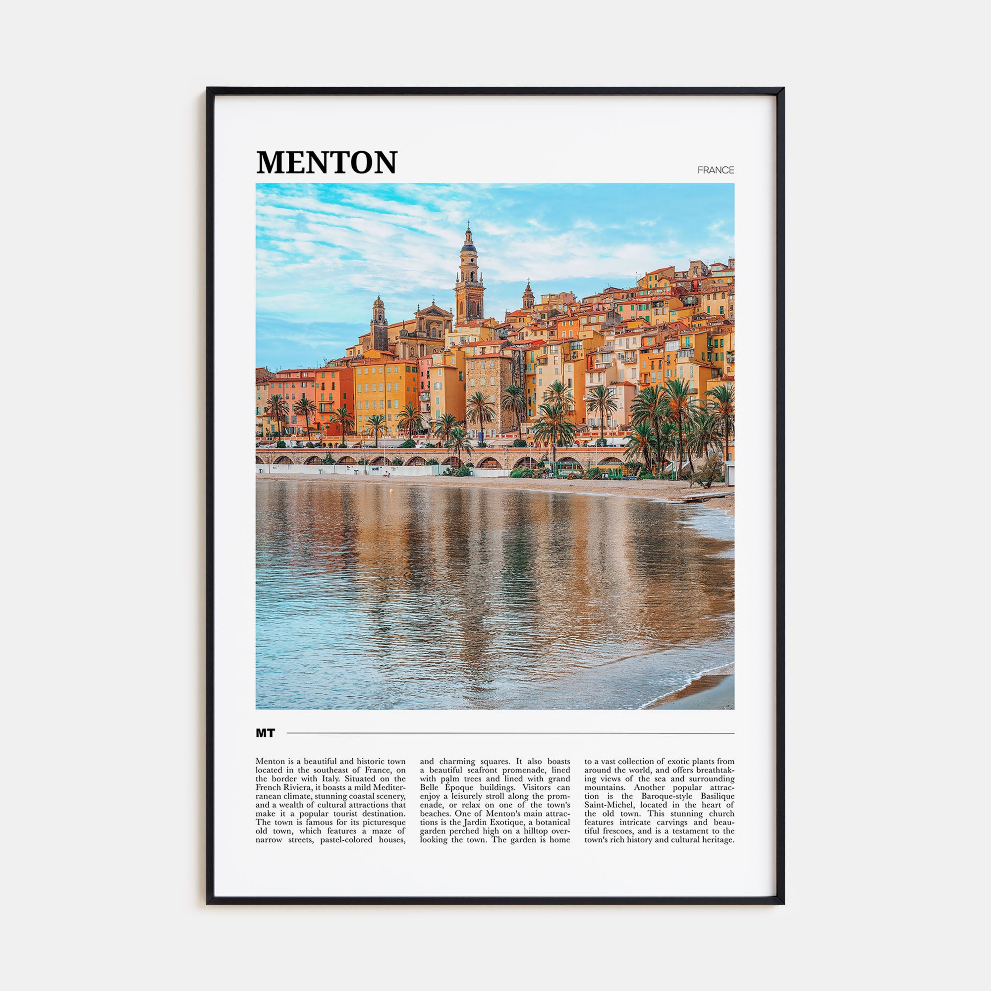 Menton Travel Color Poster