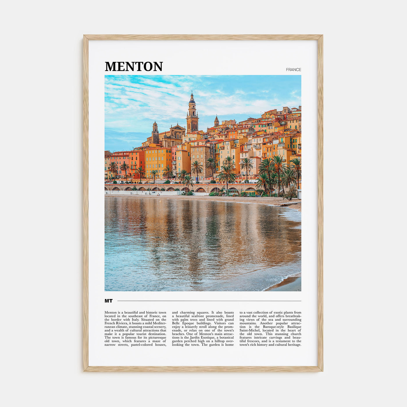 Menton Travel Color Poster