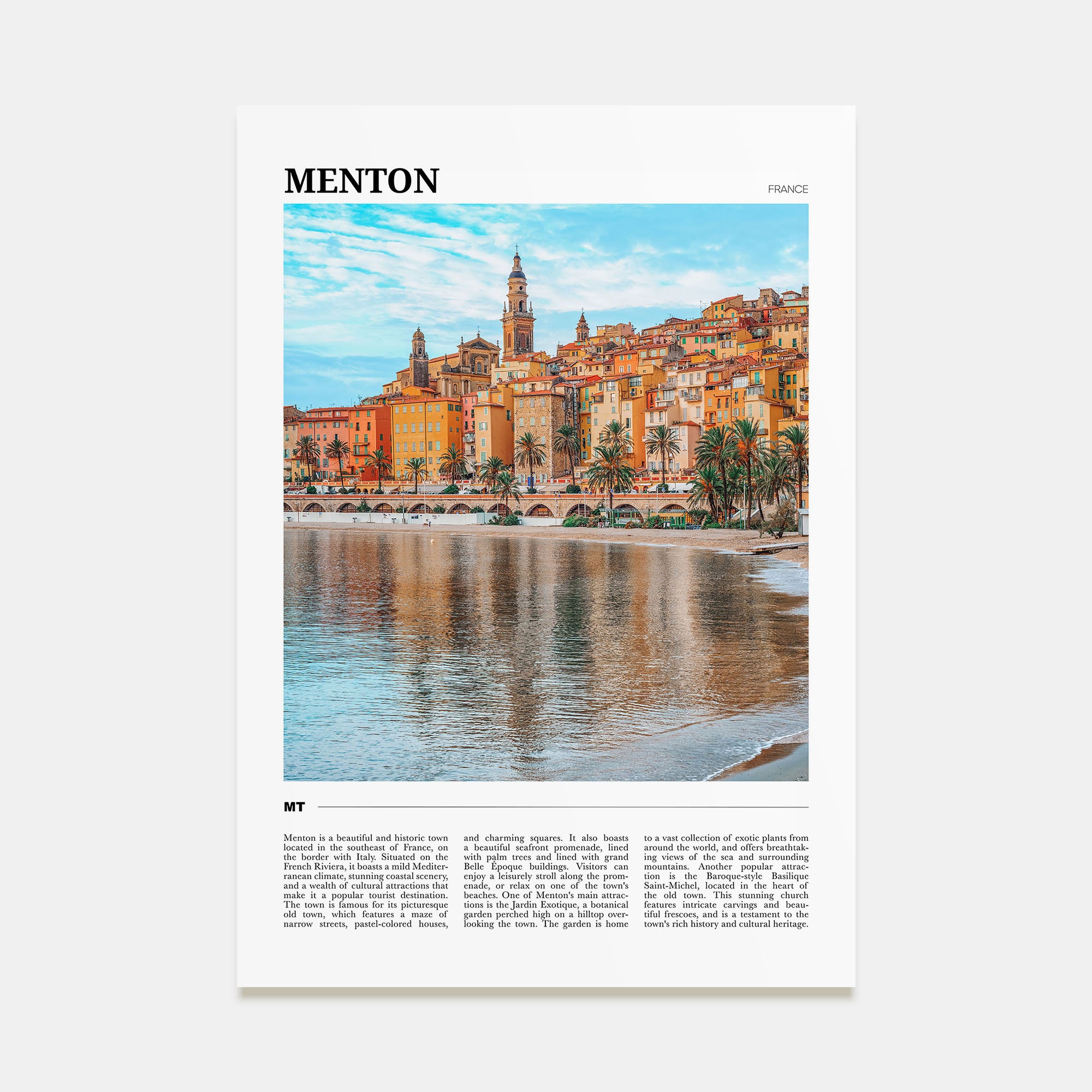 Menton Travel Color Poster
