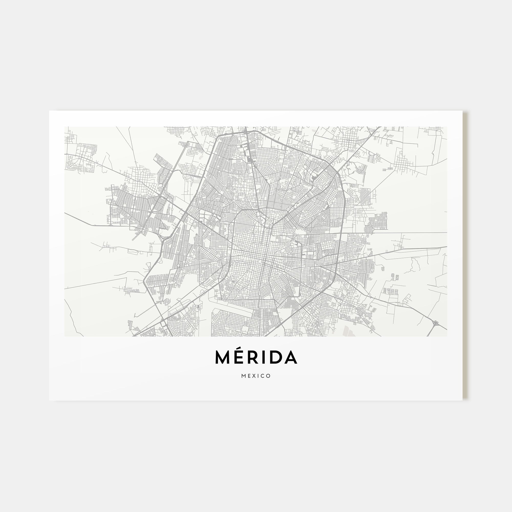 Mérida Map Landscape Poster