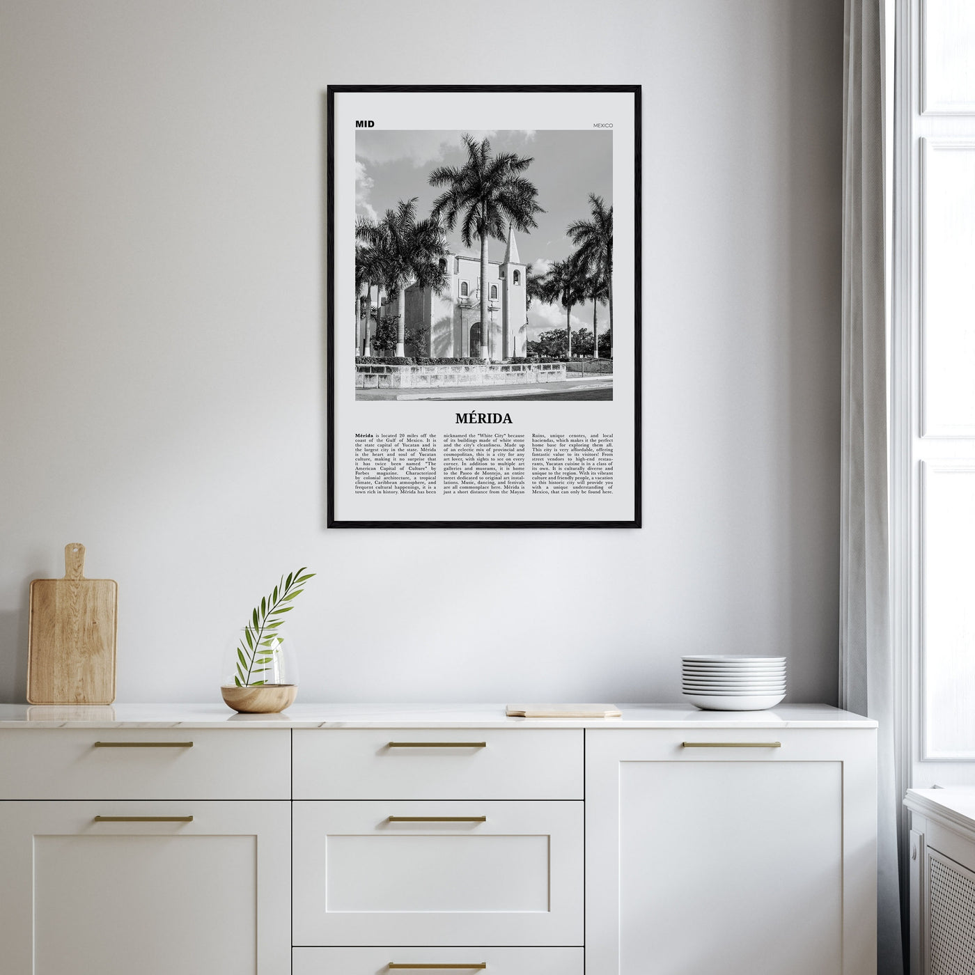Mérida Travel B&W Poster
